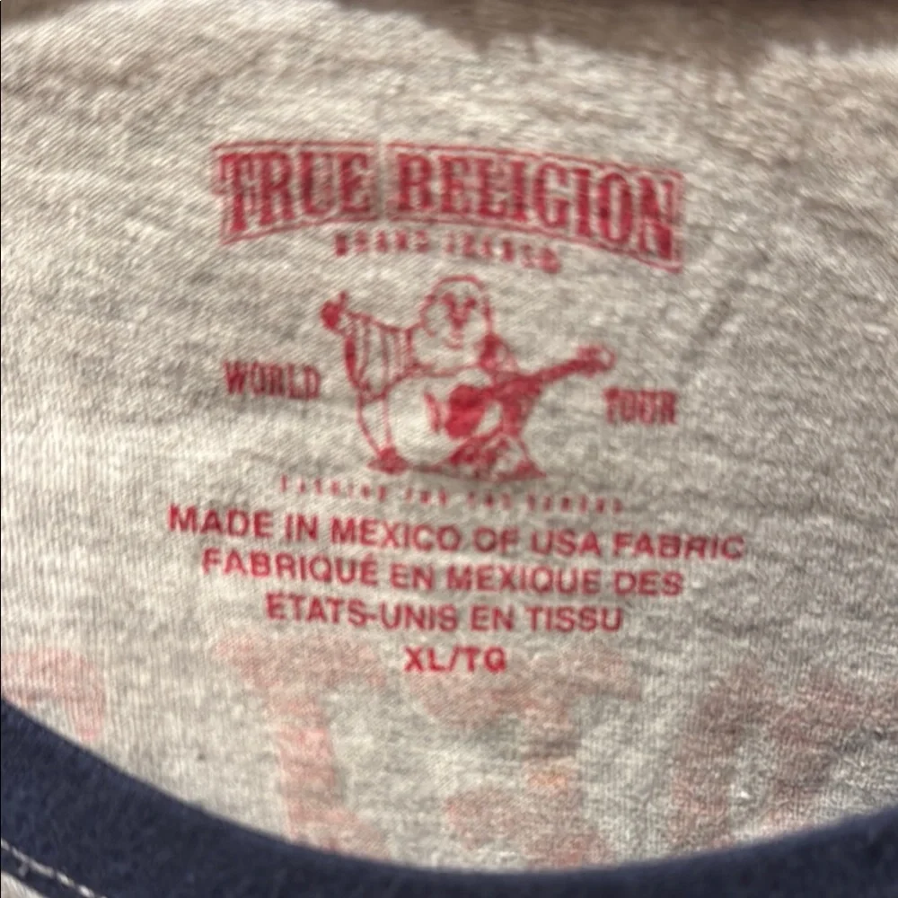 True Religion Navy and Gray Raglan Shirt